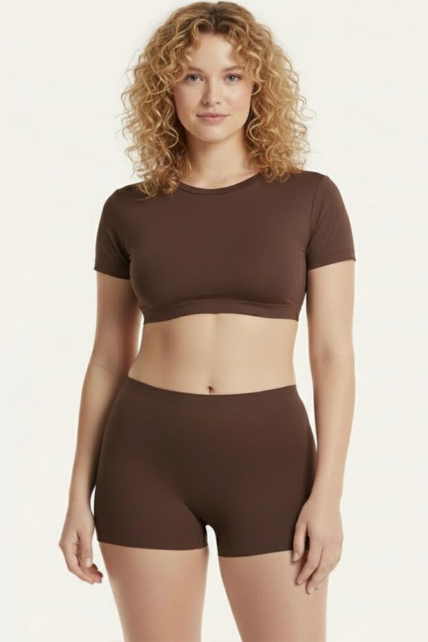 Laser Cut High Support Shorts Corset 4403 Brown