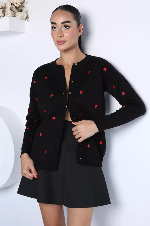 Embroidered Knitwear Cardigan