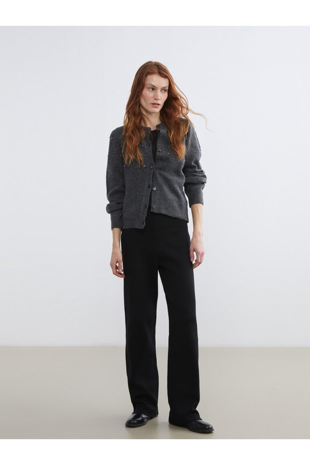 Women's Knit Pants with a Waist Cord