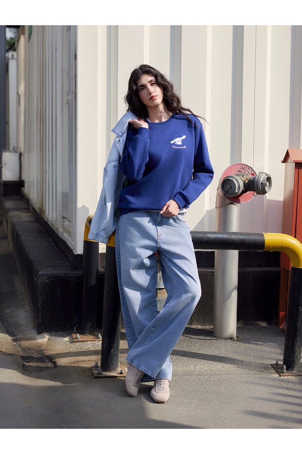 XSIDE Navy Blue Cinnamaroll-Printed Oversized Women's Thick Sweatshirt—The ALITA CITY Difference
