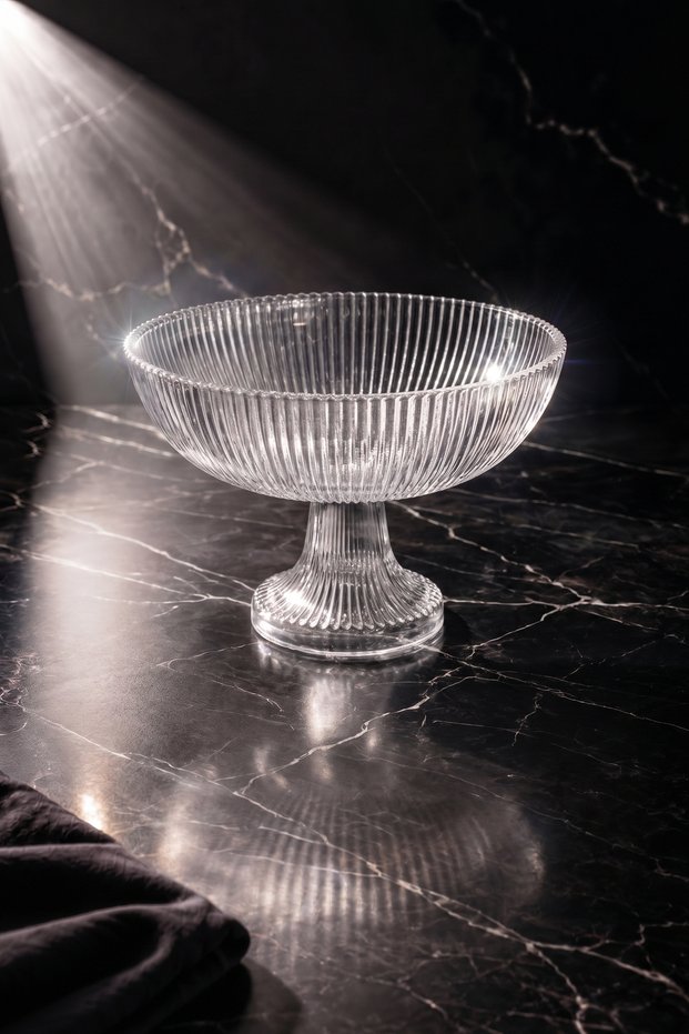 Valenza - Glass Display Stand with Base: Salad Bowl, Sugar Bowl, Cookie Jar, 20 cm