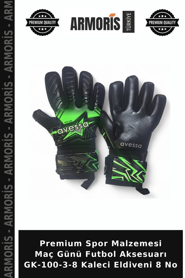 Premium Sports Gear Match Day Soccer Accessory GK-100-3-8 Goalkeeper Gloves, Size 8