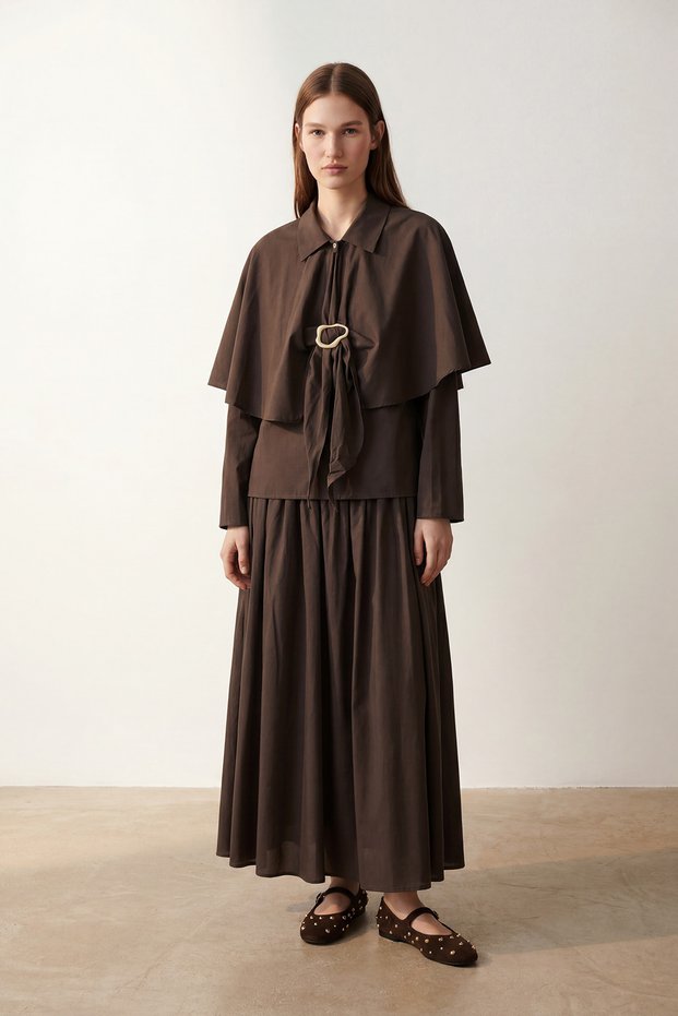 3-Piece Cape Set with Buckle Detail