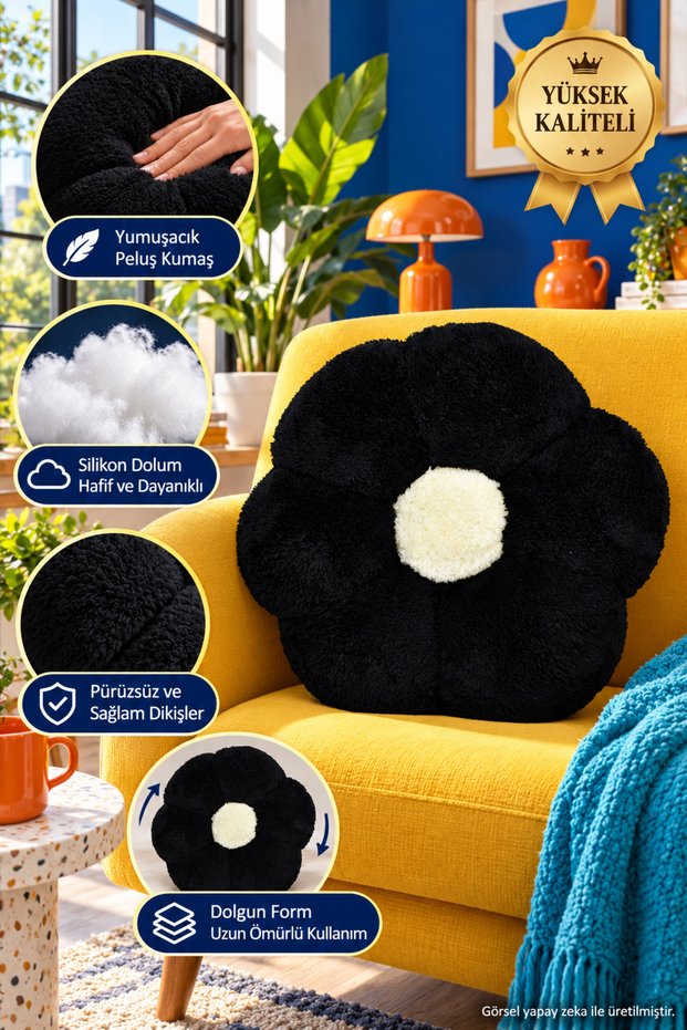 Soft Daisy Form Pillow for Home Decoration – Cute Design