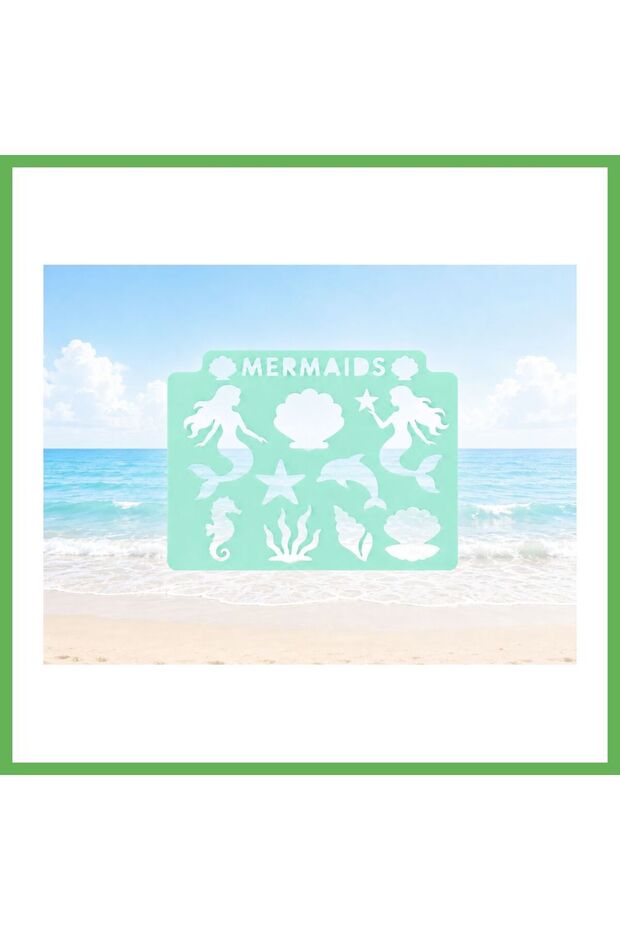 3D Print Mermaid-Themed Drawing Template - Multi-Pattern Template - Mint GEN01