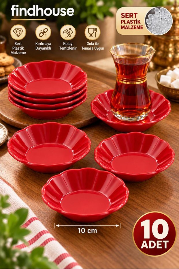 10 Red Coffee Shop Tea Coasters for Tea Houses, Tea Gardens, and Cafes