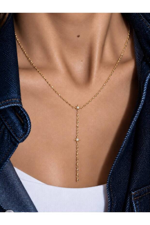 Yıldız Model Elegant Stainless Steel Women's Necklace