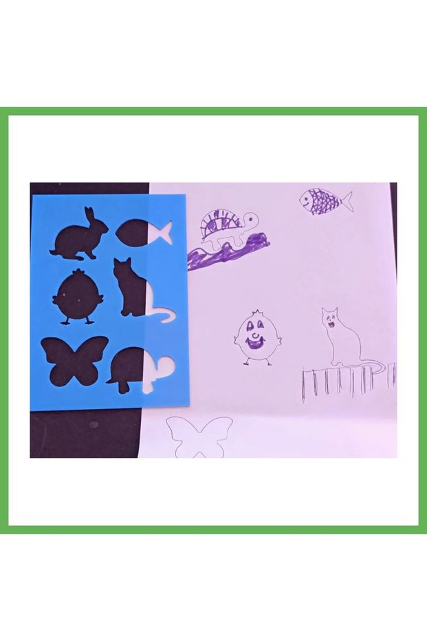 3D-Printed Animal Figures Drawing Template - Multi-Design Template - Blue GEN01