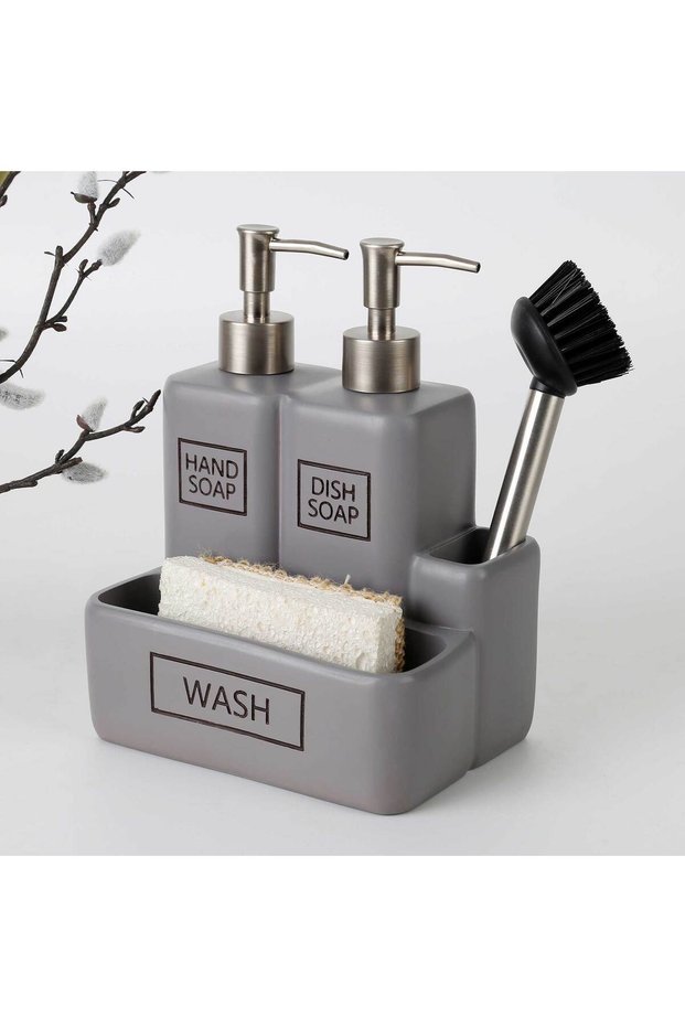 Liberty Two-Compartment Sponge Holder, Gray