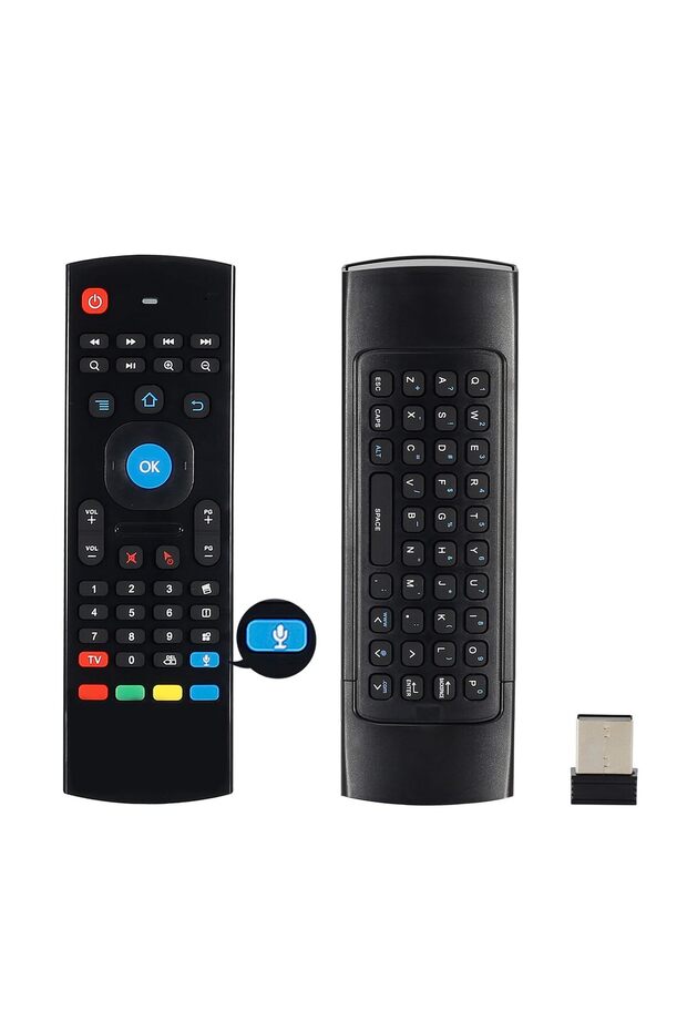 جهاز تحكم عن بعد MX3 Air Mouse مع خاصية التحكم الصوتي، لوحة مفاتيح لاسلكية صغيرة متعددة الوظائف 2.4G مع وظيفة Air Mouse
