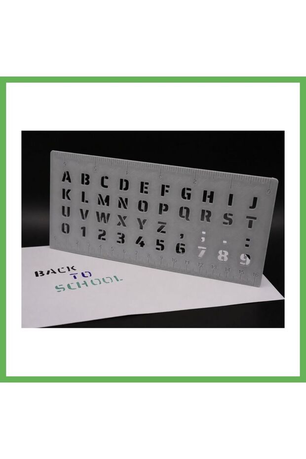 3D Printing Alphabet, Numbers, and Ruler Template - Writing and Drawing Template - Gray GEN01