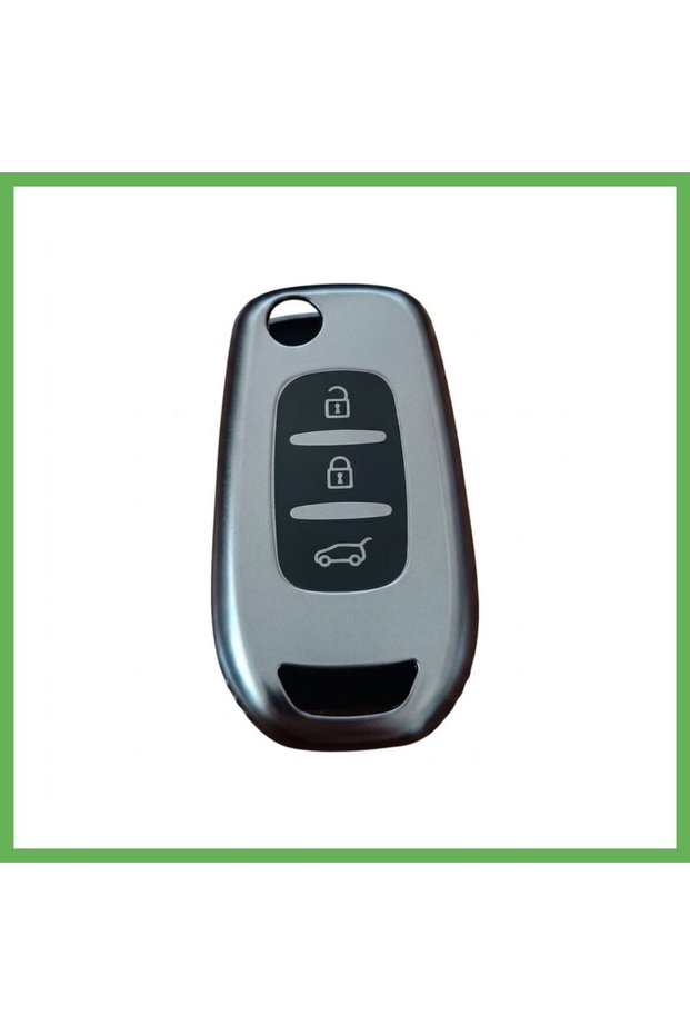 Renault Megane 4 / 5 Compatible Silicone Car Key Remote Case, Gray GEN01