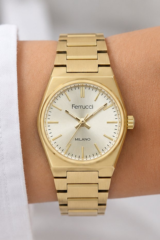 Round Super Metal Case, Mineral Flat Glass, 3 ATM Water Resistance, Stylish and Elegant Design