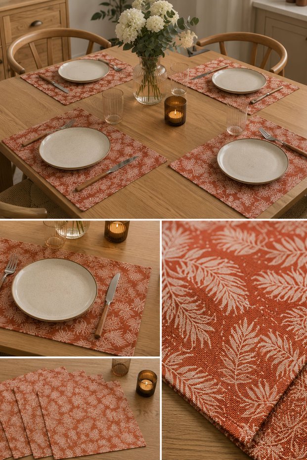 Sare Stain Resistant, Hassle-Free 4-Piece Placemat (35 x 45 cm)