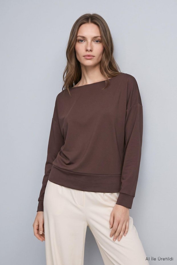 Batwing Sleeve Blouse 8750A Coffee