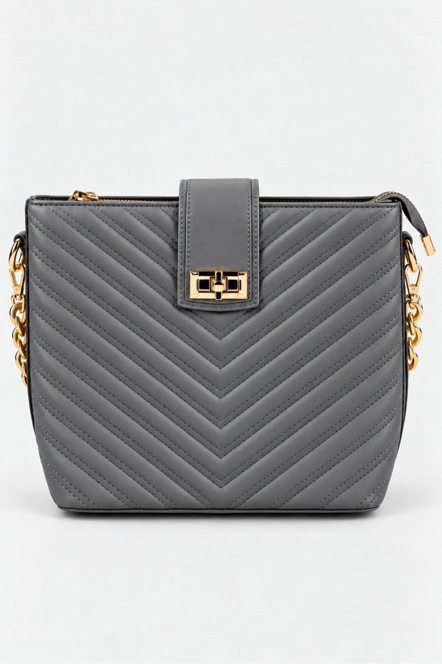 Sidney Women's Quilted Hand and Shoulder Bag—Gray