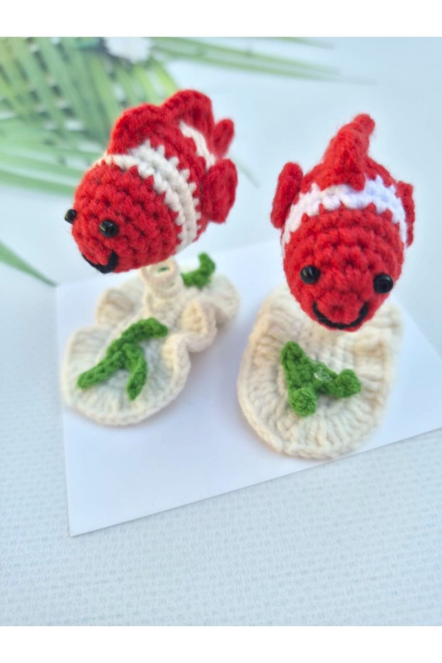 Red Fish Amigurumi Cute 2-Piece Snap Button Children's Hair Accessory