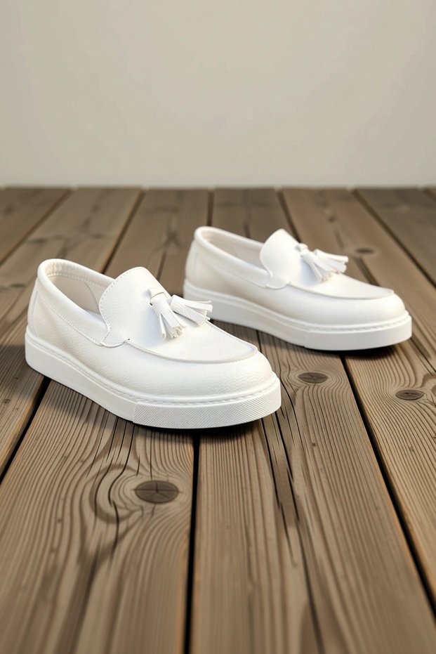 Men's Laceless, Tasseled, Leather, Sneakers, Orthopedic Insoles, Non-Slip Sole, and Lined