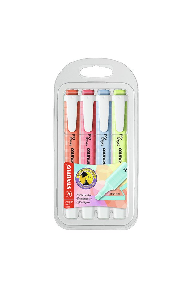 Highlighter Swing Cool Pen Type Pastel 4 Pieces 275/4-08-1
