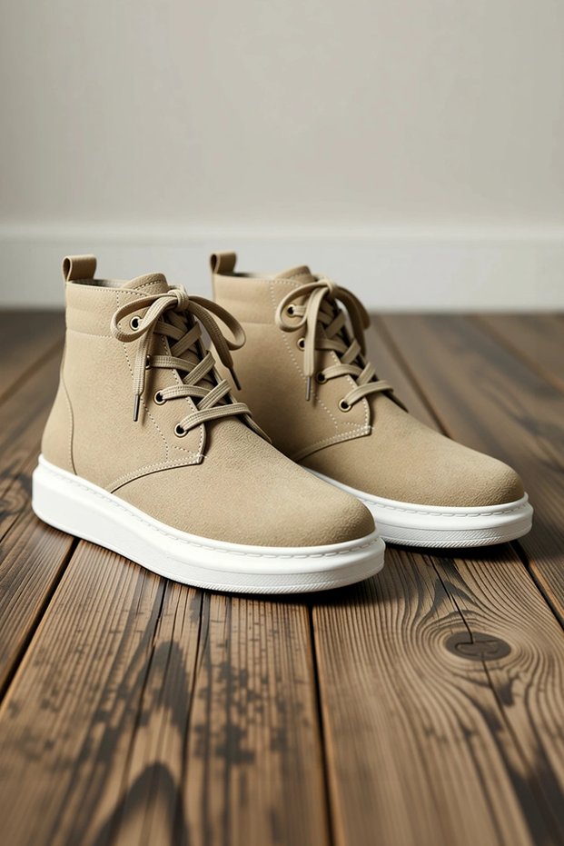 Men's Lace-Up Ankle-High Orthopedic Sole Suede Sneakers with Non-Slip Soles—Casual, Comfortable, and Modern