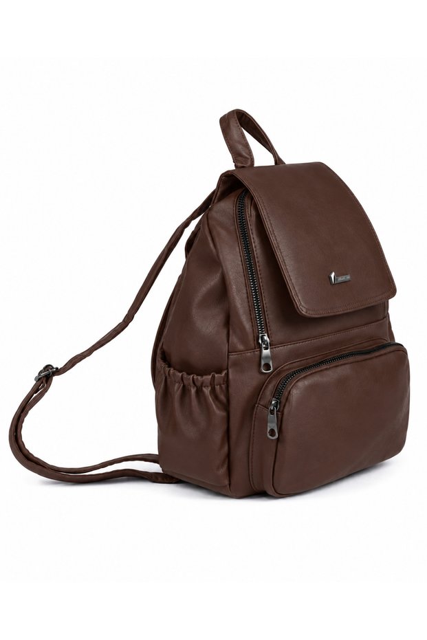 Women's Coffee-Washed Leather Backpack