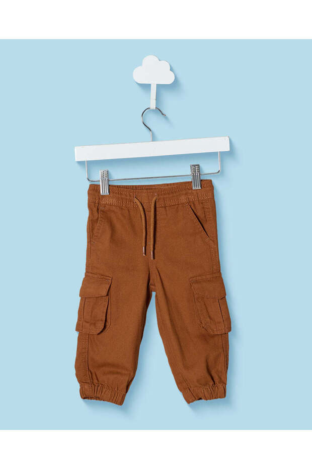 Infant Boys Tan Plain Cargo Trousers
