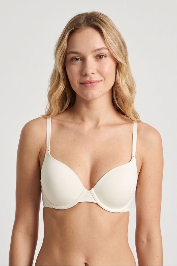 Women's Ecru Padded Micro Bra