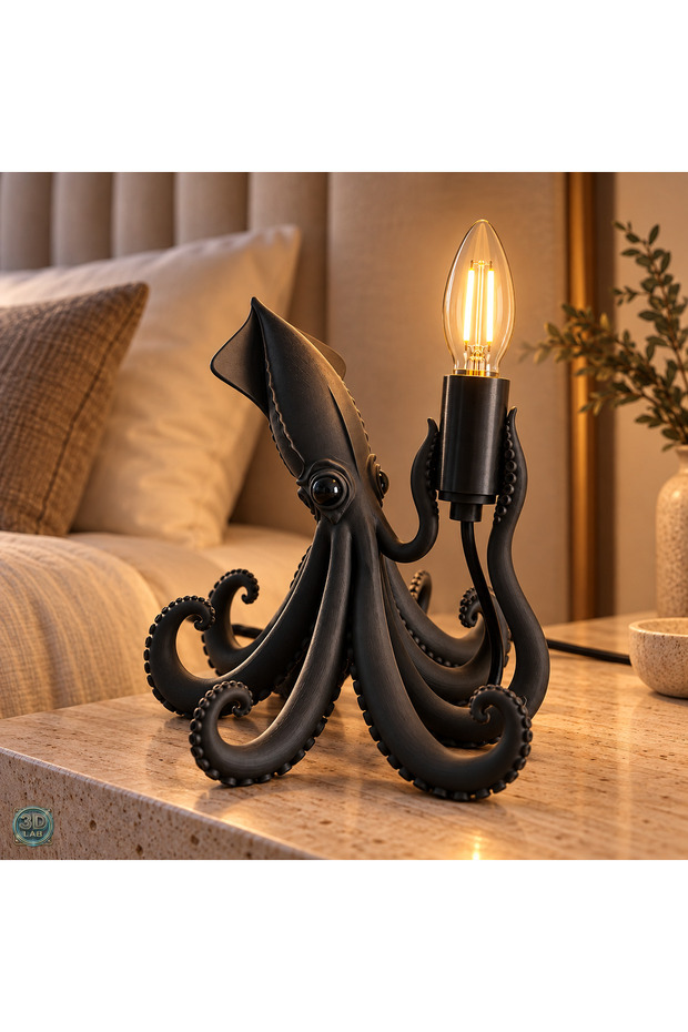 Decorative Table Lamp with a Squid Design