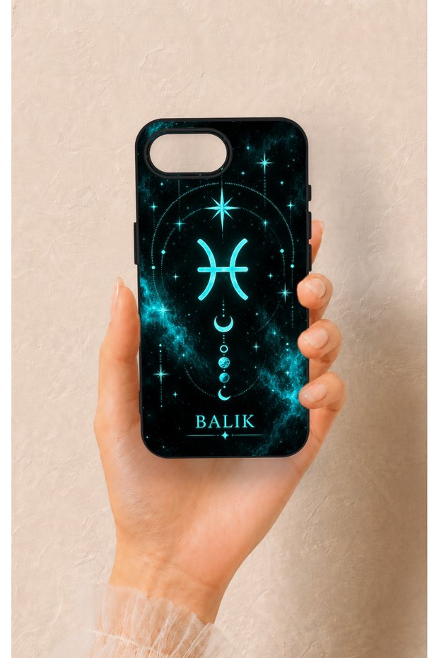 غطاء سيليكون مزخرف بتصميم مستوحى من برج الحوت، متوافق مع هاتف iPhone 16E.