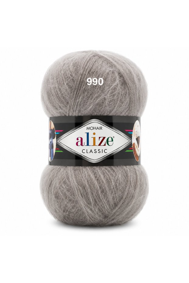 Mohair Classic Hand-Knitting Yarn 100 g 25% Mohair, 24% Wool Color: 990