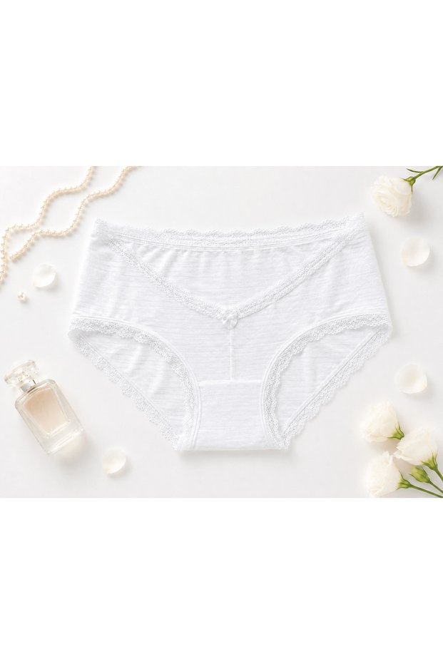 İlke Women's Lace-Detailed Panties - 421 - White