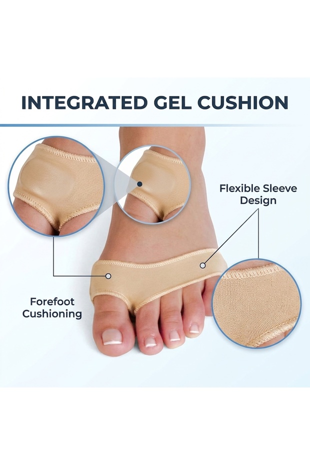 Prim Plantar Protector Sleeve with Integrated Gel Pad, Elastic Metatarsal Cushion for Ball of Foot Support, Washable and Reusable Foot Protector, Sizes S and L