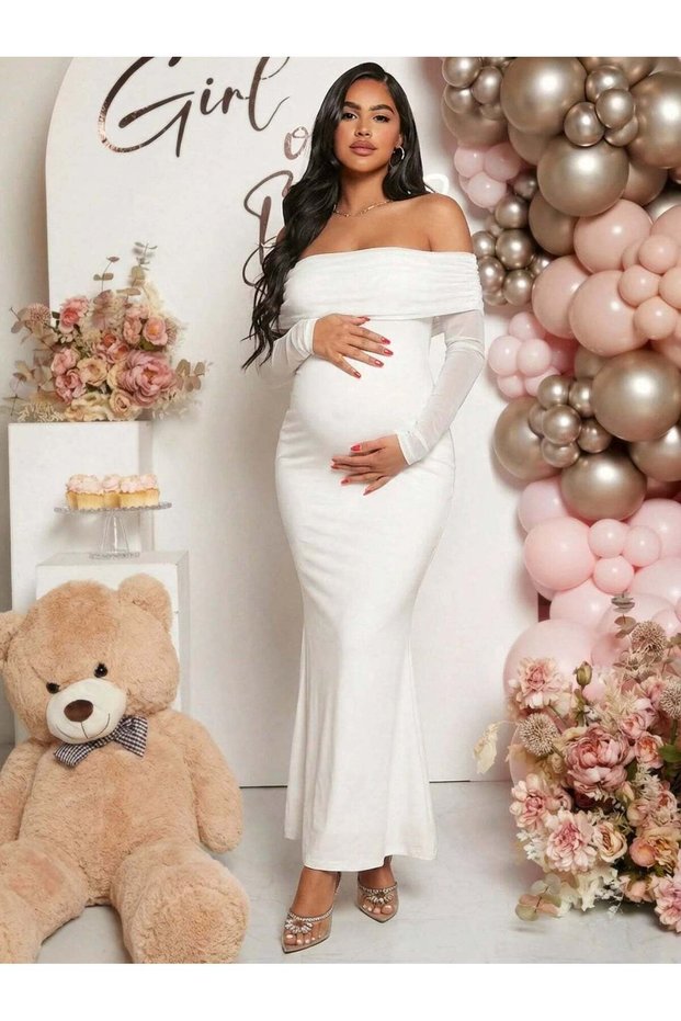 Rochie maxi, alb