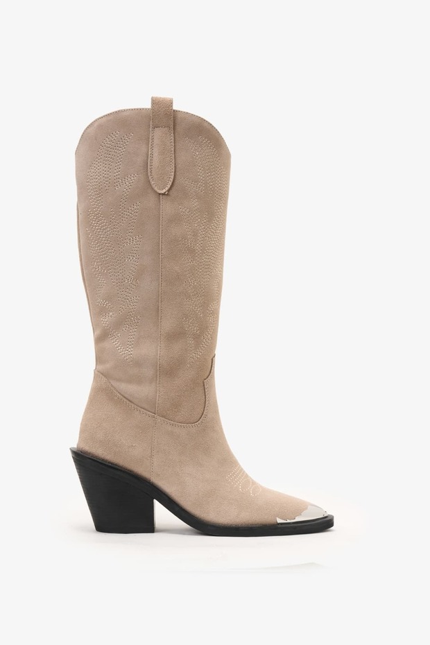 Goldie Beige Suede Women's Western Boots
