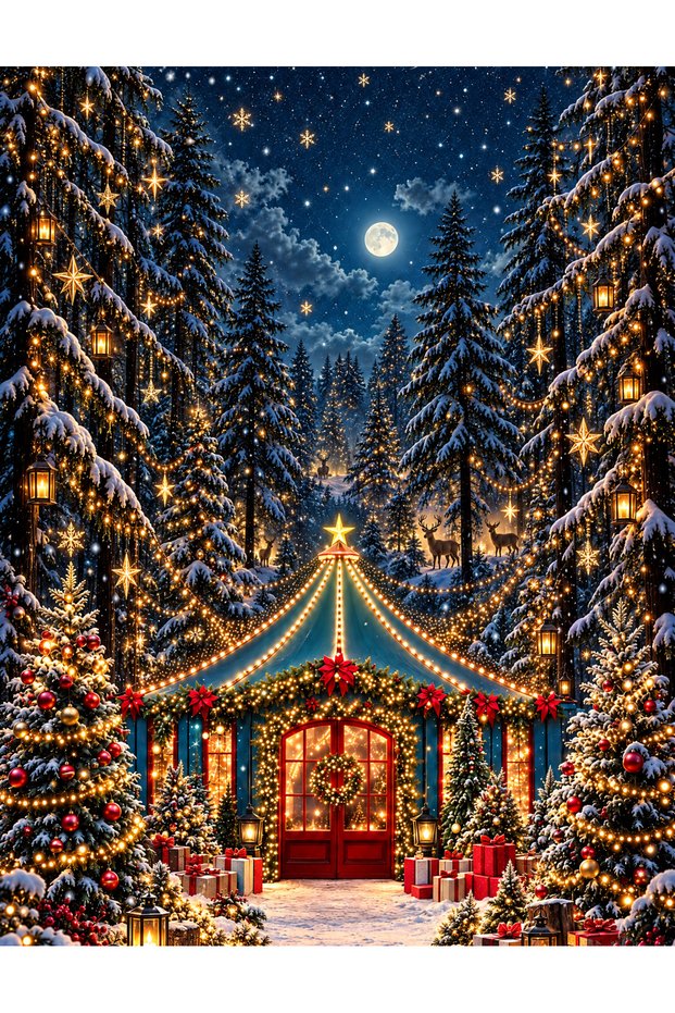 Christmas Themed, Welcome New Year, Merry Christmas, Photo Shoot, Celebration, School Event Fabric Backdrop