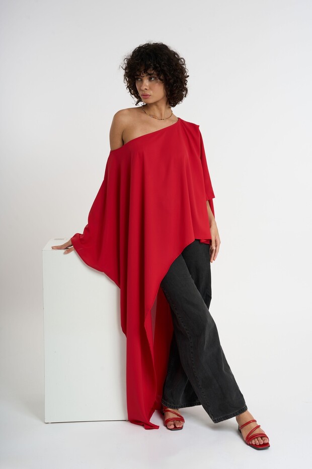 Women's One-Shoulder Asymmetrical Blouse