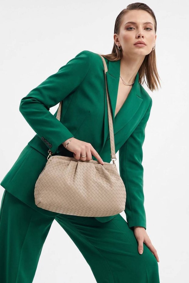 Women's Suede Leather Clutch Bag and Shoulder Bag