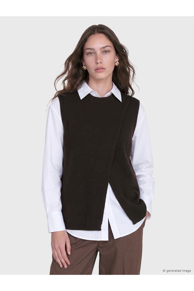 Women's Knit Sweater with Slit Detail from Freezen Store