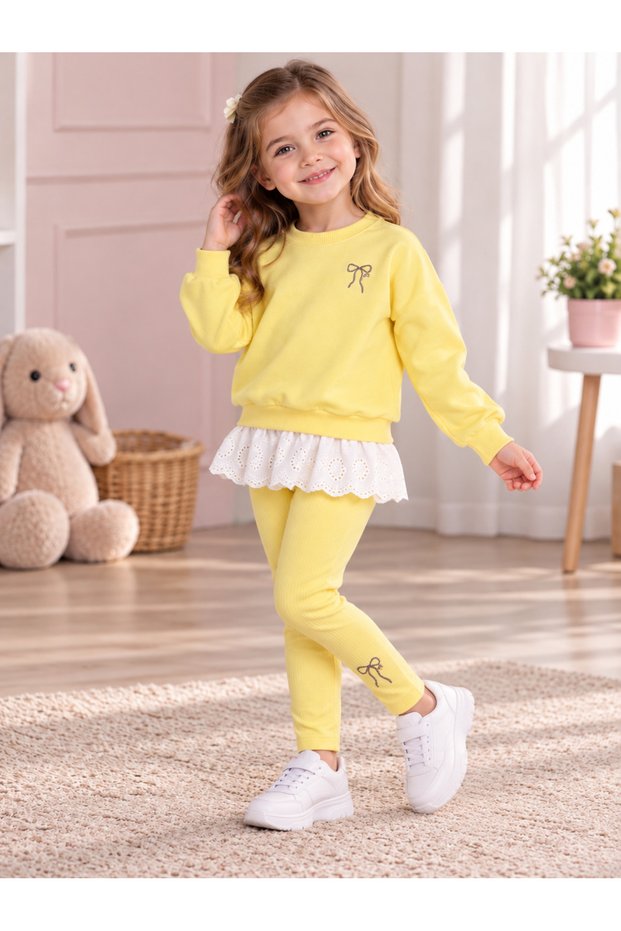 Embroidered Sweatshirt Set
