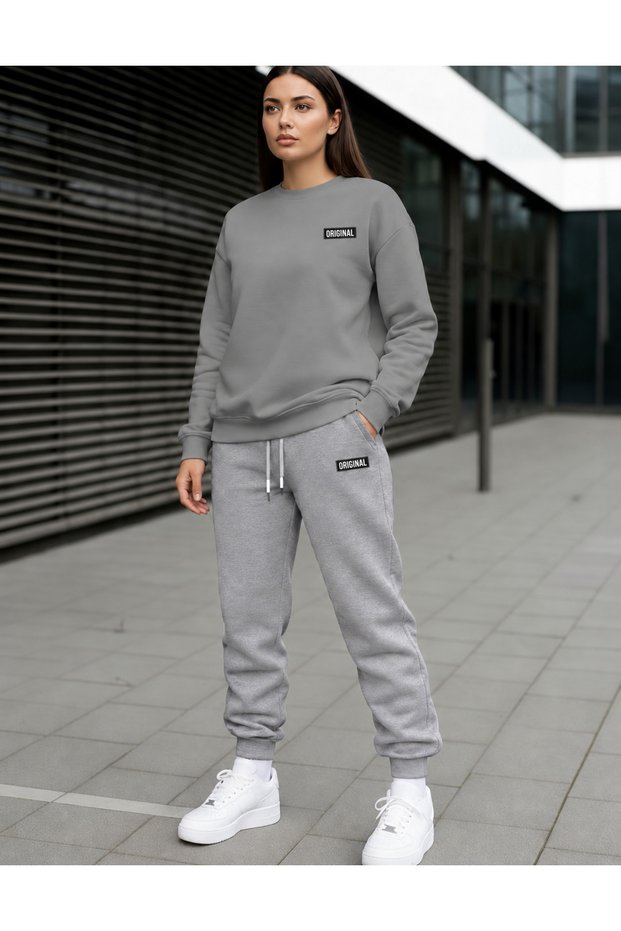 ZERO-NECK BRUSHED INSIDE CHARDON TRACKSUIT—SEASONAL, ORIGINAL PRINT, WOMEN'S/MEN'S UNISEX STYLE