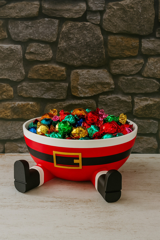 Christmas Bowl in the Shape of Santa Claus | 3D Printing Christmas Santa Bowl – New Year Decoration & Candy Bowl
