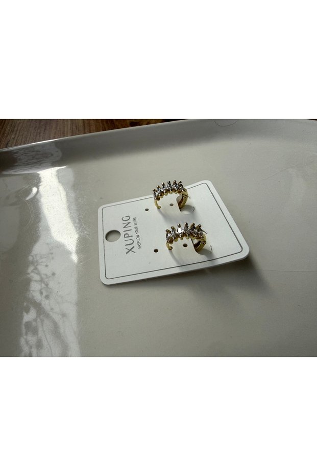 Fancy Hoop Earrings for Girls with Zircon Stones