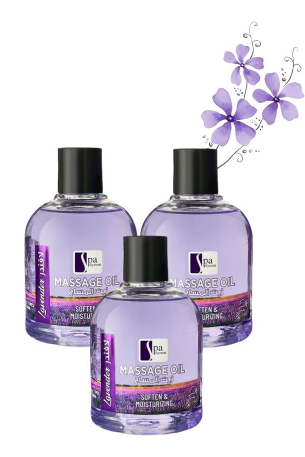 3 Pieces Lavender Massage Oil Soften & Moisturizing