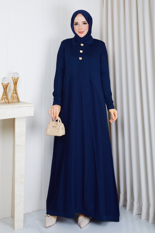 Women's Skirt with Ruffles and Net Pattern, Mercerized Knitwear Dress