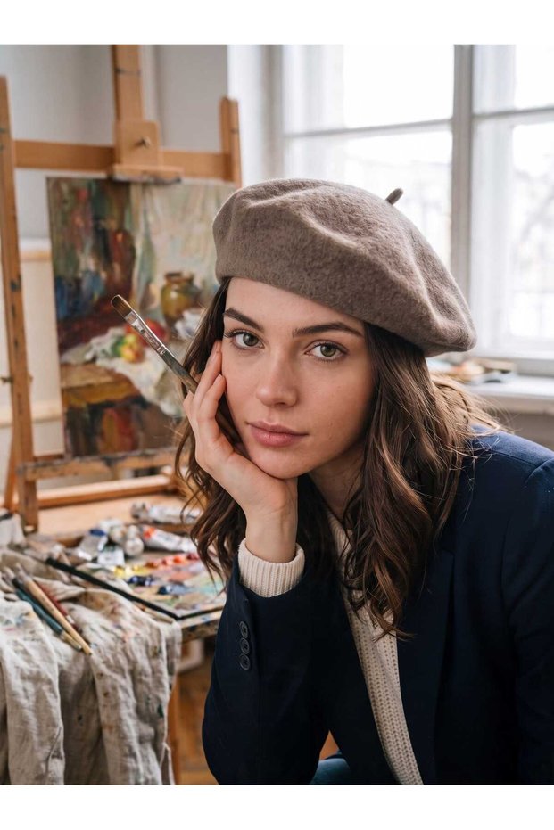 Women's Winter French Felt Artist Beanie