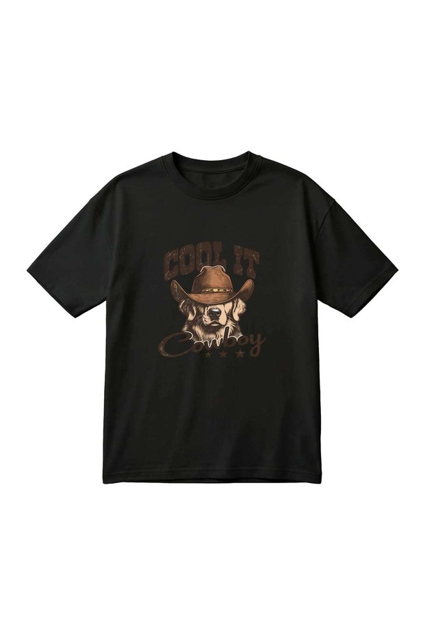 Unisex Oversized T-Shirt with Cowboy Print