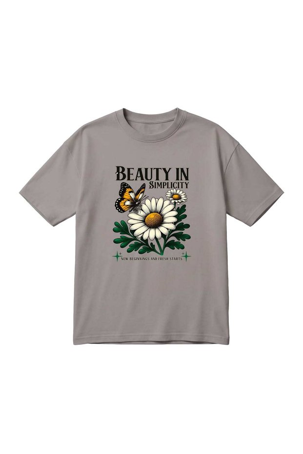 Unisex Oversized T-Shirt with Floral Print