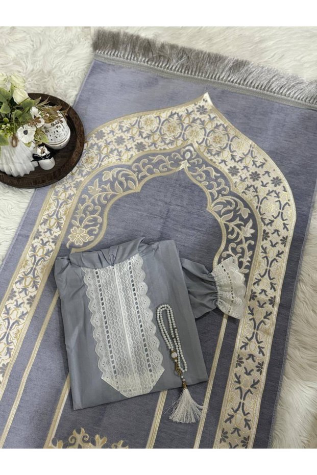Luxury Design Prayer Rug Set with Prayer Mat