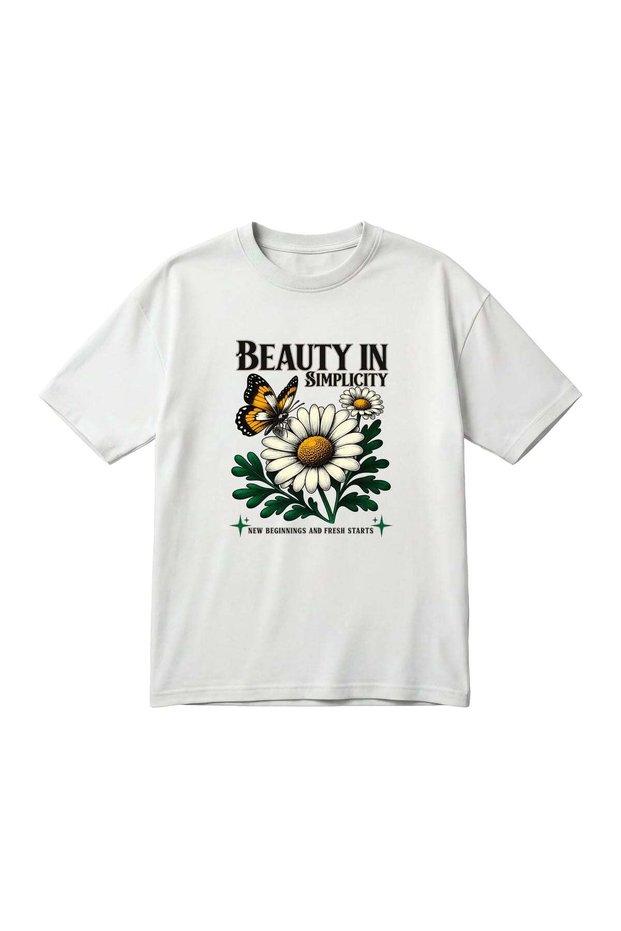 Unisex Oversized T-Shirt with Floral Print
