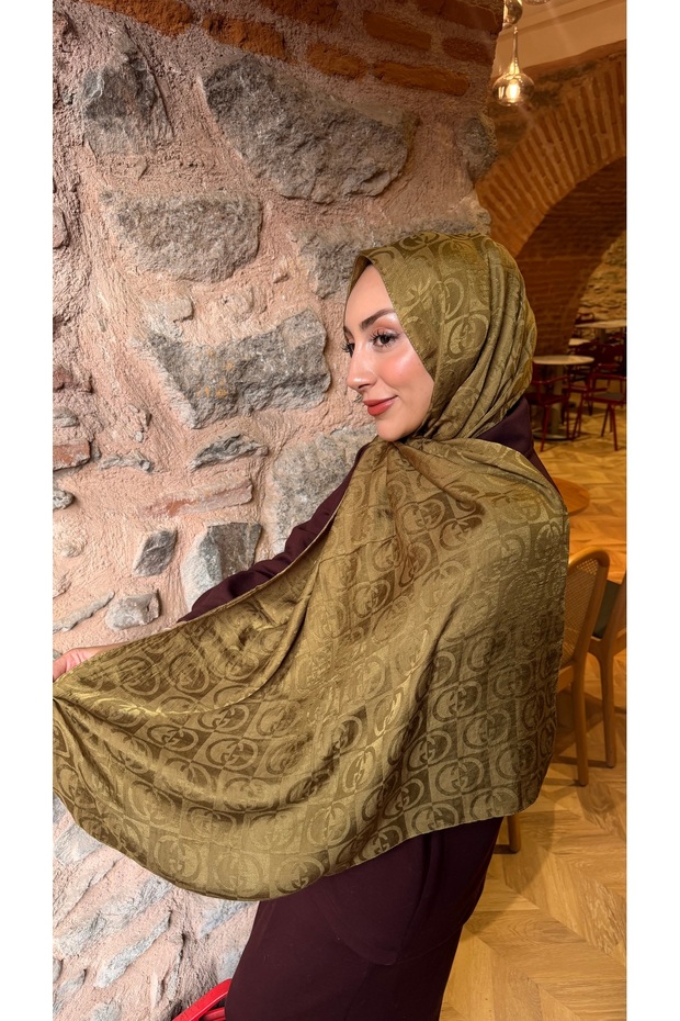MONOGRAM GREEN JACQUARD SHAWL